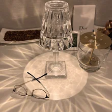 Lampe de chevet en cristal italien, lampe de chevet en diamant, luxe, atmosphère, Mini chargeur, lampe décorative créative