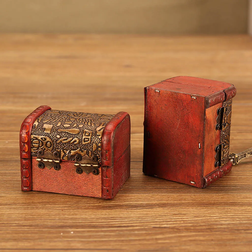 Details about   Jewelry Box With Mini Metal Lock Vintage Wood Handmade Box Storing Jewelry Pearl 