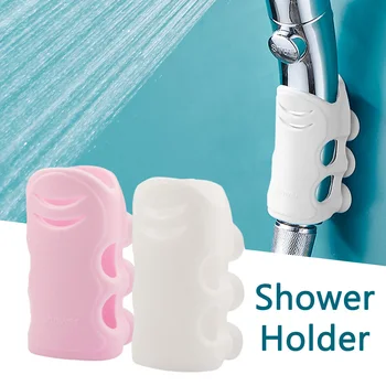 

2pcs/pack Suction Cup For Bathroom Stand Bracket Removable Reusable Waterproof Adjustable Shower Holder Wall Mounted Silicone