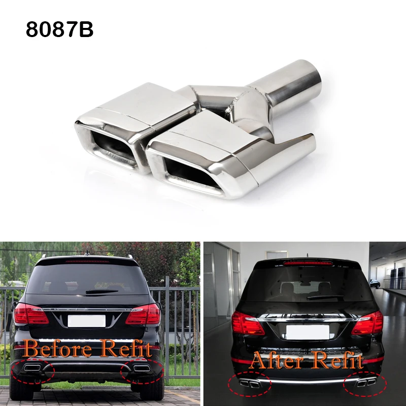 2pcs/set Modified Car Vehicle Exhaust Tail Muffler Tip Stainless Steel Pipe Y style For Mercedes-Benz AMG E63 W212 S65 W221 GL63