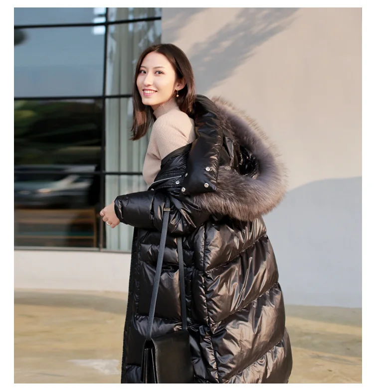 

2020, new down winter warm coat, women's coat with raccoon fur collar, korean duck down, lush jacket,