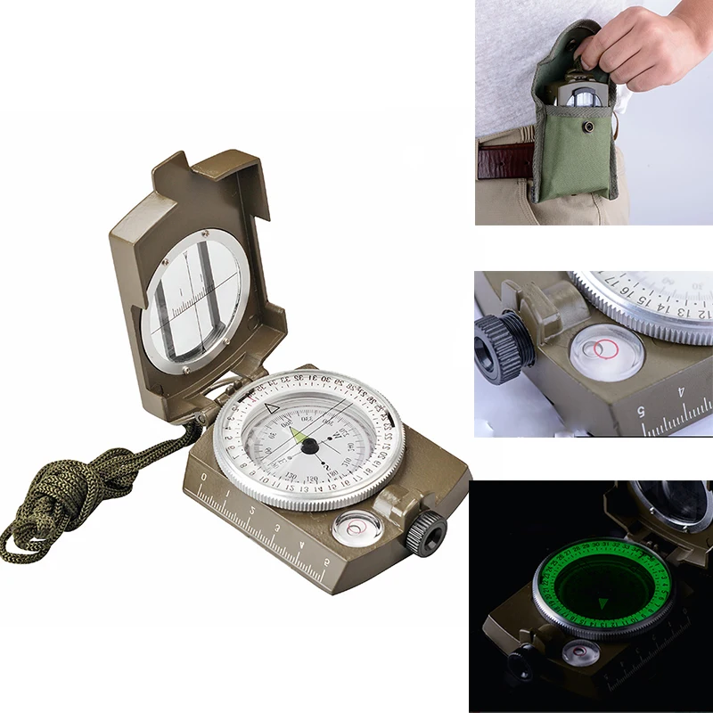 

Camping Survival Compass Military Sighting Luminous Lensatic Waterproof Compass Geological Digital Compass Outdoor Equipment