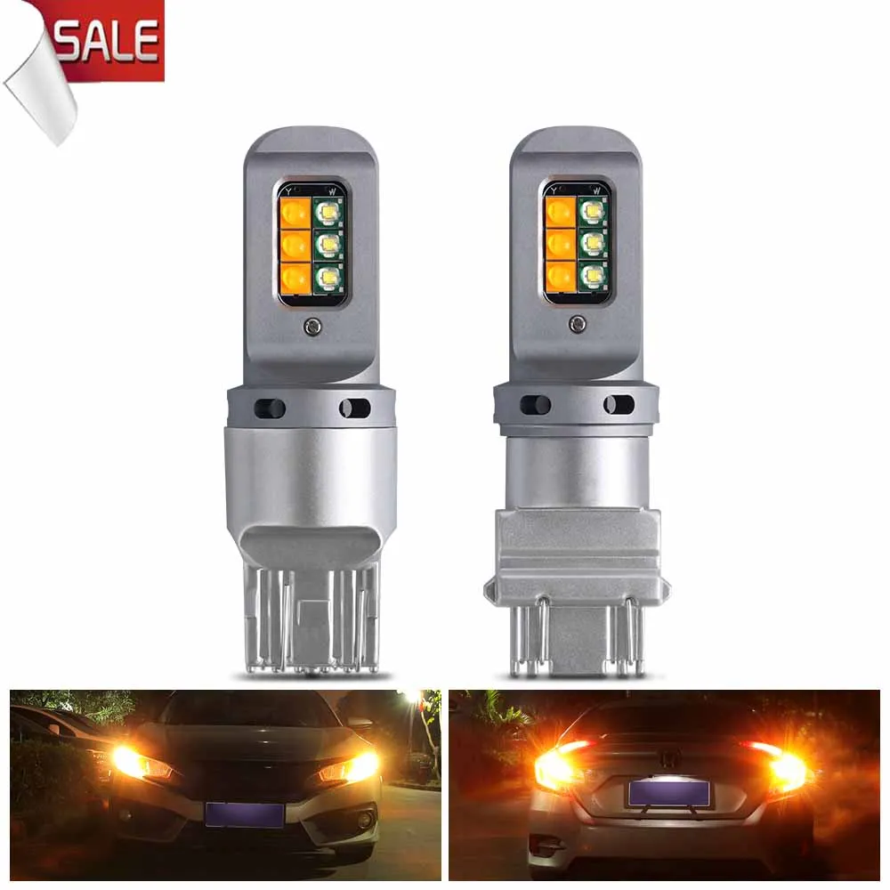 2 шт. Автомобильные светодиодные лампы для указателей поворота S25 BAY15D T20 7443 T25 3157 |