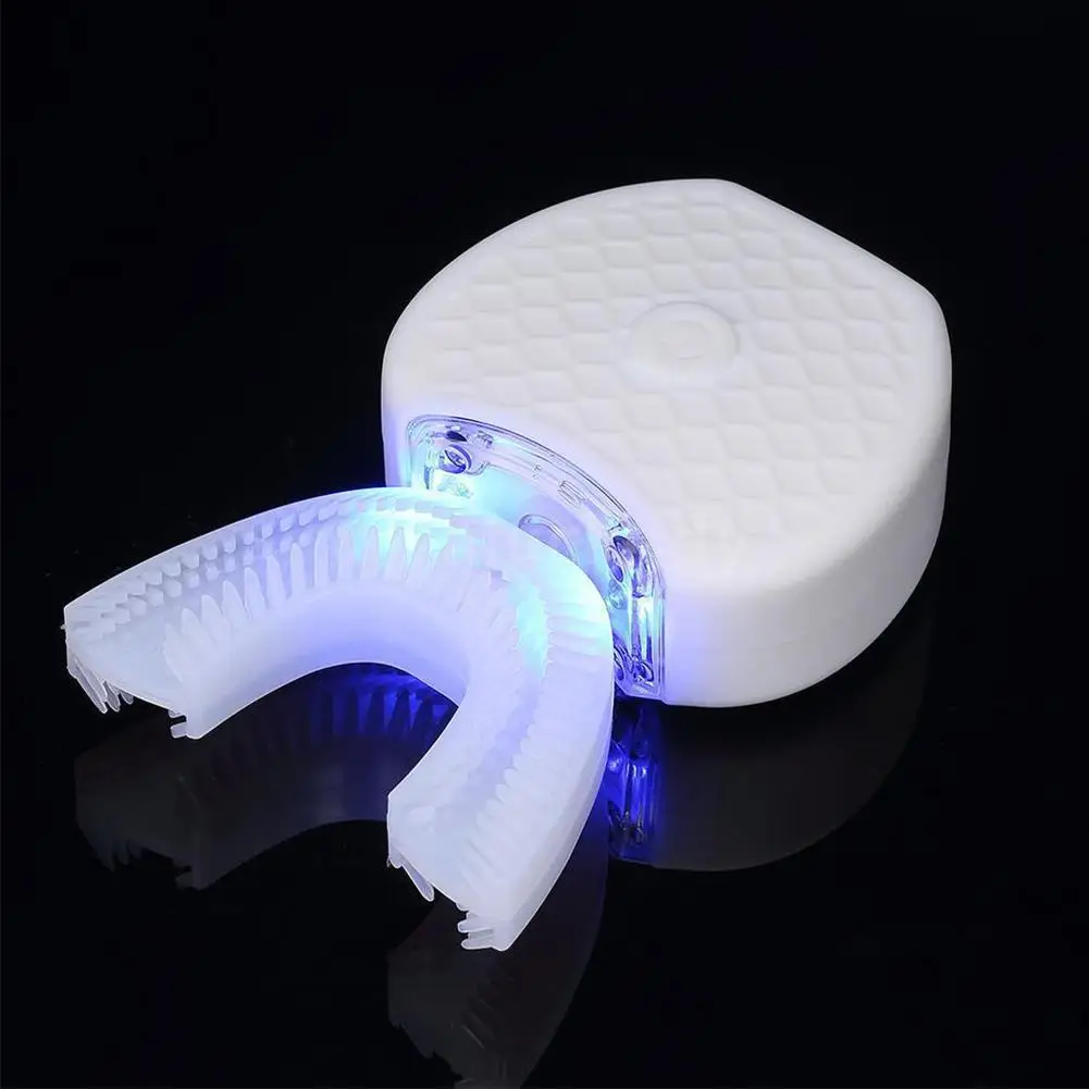 U Shape Electric Toothbrush 360 Degrees Intelligent Automatic Electric Toothbrush 3 Modes USB Tooth Whitening Blue Light U Shape Electric Toothbrush 360 Degrees Intelligent Automatic Electric Toothbrush 3 Modes USB Tooth Whitening Blue Light