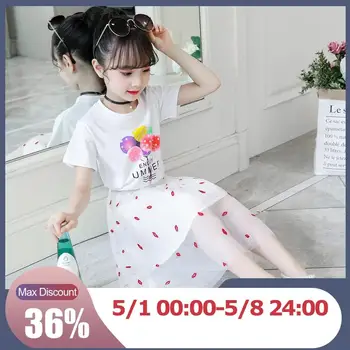 

Meanbear Children's Sets Baby Girl Clothes White Short-sleeved Clothing Set Girl Valentines Day Outfit 2020 Fashion Skirt Suit
