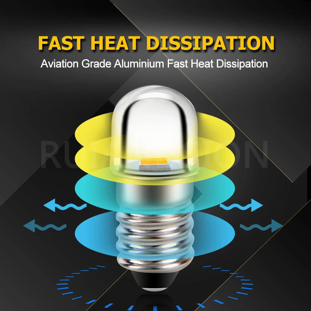 10x E10 3V 4.5V 6V 12V 0.96W 4300k 따뜻한 흰색 1smd 2835 LED 기계 핀볼 전구 토치 헤드 라이트 미니 헤드 램프 손전등