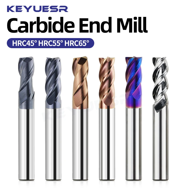 Tungsten Steel End Mills Flat End Mills CNC Carbide 2/4 Flute Nano
