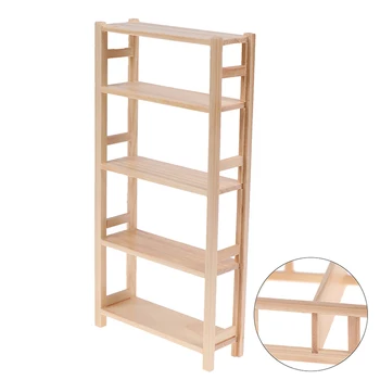

1:12 Miniature Wooden Storage Bookshelf 5 Layer Flower Shelf Display Rack Dollhouse Furniture Decor for Book Jewelry Sundries~