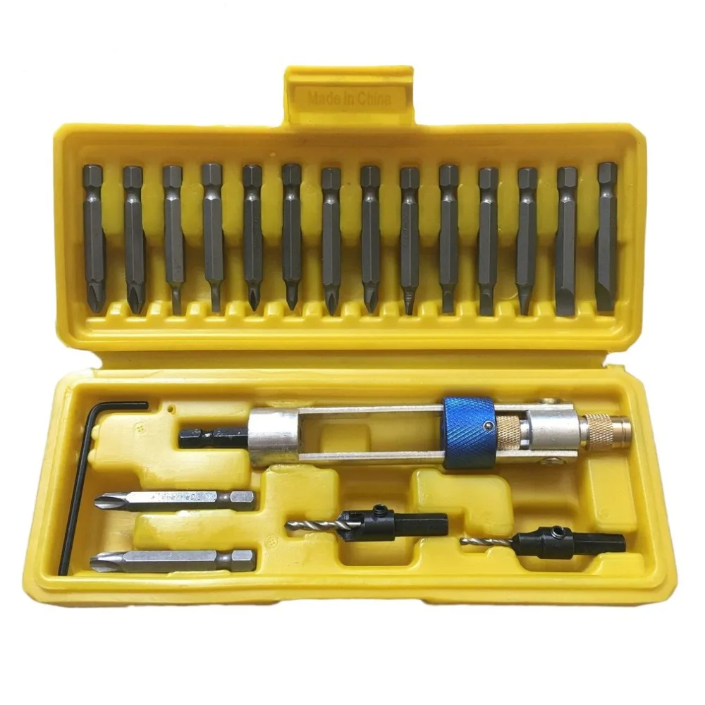 

20 Bits Set Drill Driver Swivel Head Quick-Change From Drilling To Driving Torque Ratchet Screwdriver Spanner