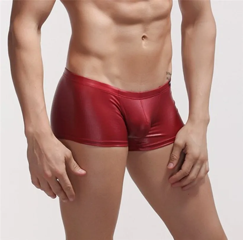 Roupa Interior Dos Homens представляет трусы боксеры мужские мягкие из искусственной кожи