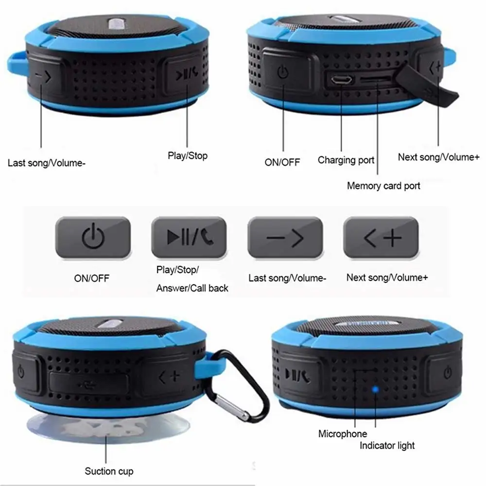 Портативный мини беспроводной Bluetooth динамик водонепроницаемый беспроводной Открытый Колонка коробка динамик стерео Hi-Fi колонки для Iphone samsung