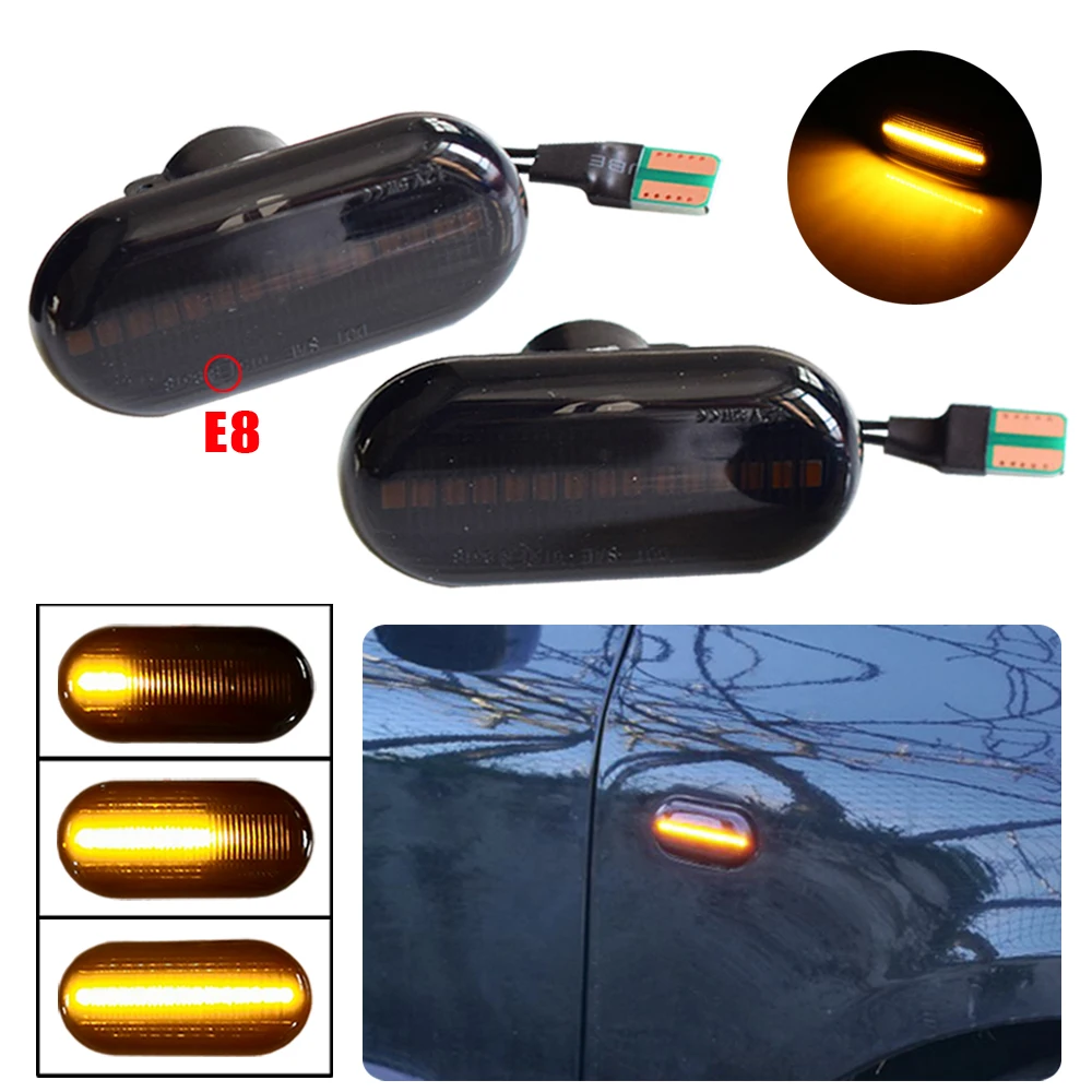 

LED Dynamic Turn Signal Blinker Sequential Side Marker Indicator Light For Renault Clio1 2 Espace Kangoo Laguna Master Megane