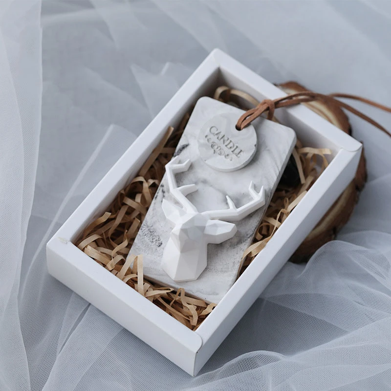 Geometric Deer Head Silicone Mold Home Car Air Outlet Ornament Aromatherapy Plaster Molds DIY Decoration Mould