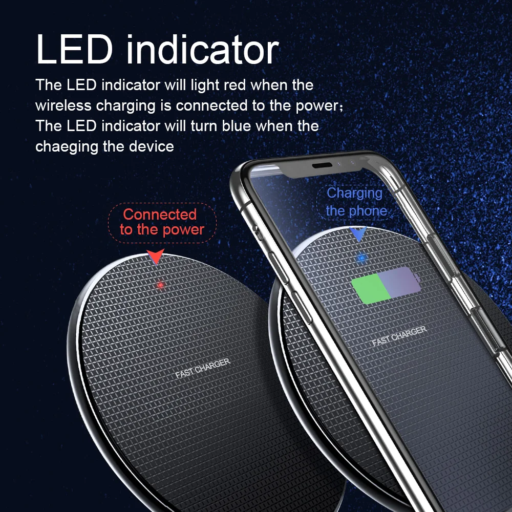 FDGAO 10 Вт Qi Беспроводное зарядное устройство для iPhone 11 Pro X XR XS Max Airpod QC 3,0 быстрая Беспроводная зарядка для samsung S9 S10 Note 10