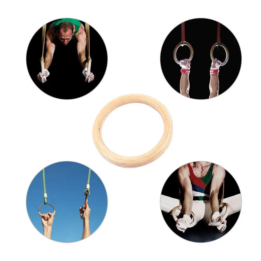 Birch Fitness Rings Gymnastics Wooden Adjustable Exercise Training Ring 28 MM 32 MM Rings Lifting Rope Is Not Included 1PCS