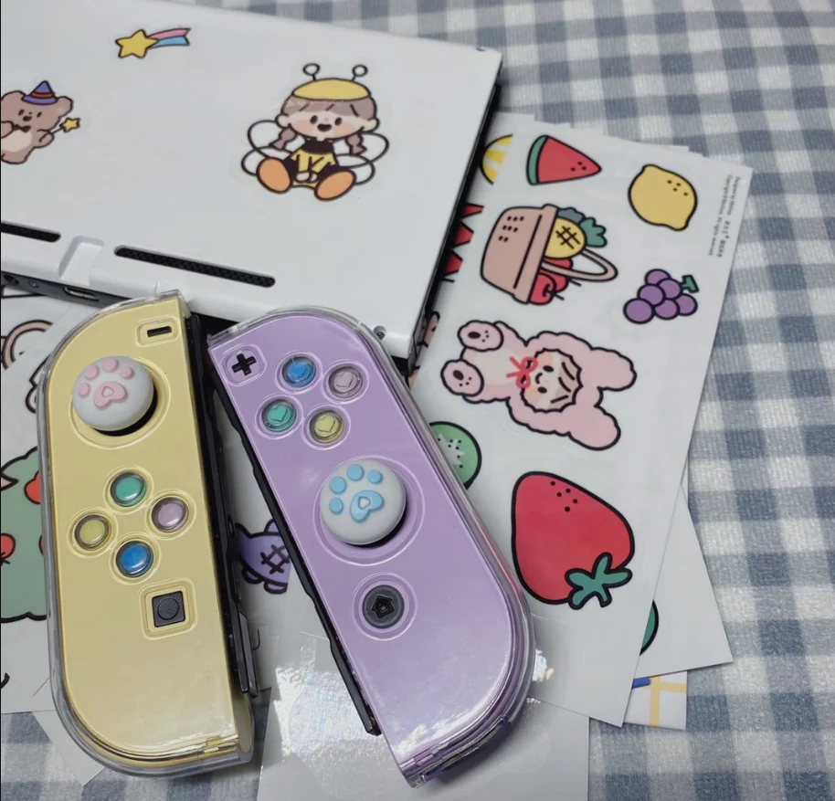 Cut Button Set For Nintend Switch Left Right Joy Con ABXY Silicone Non slip Thumb Grips