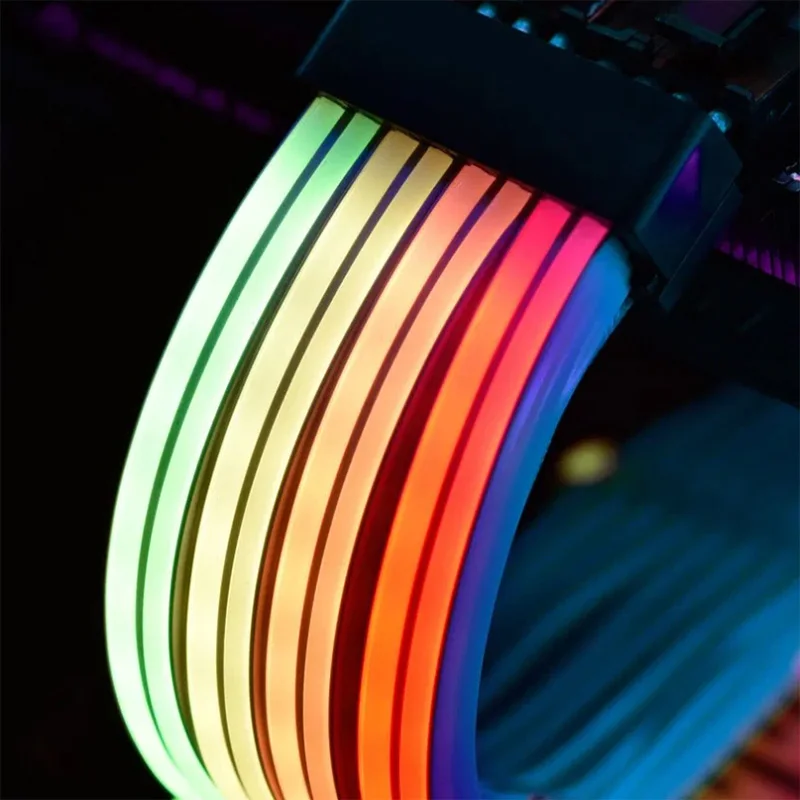Strimer + Gpu Lianli Strimer Mais Endereçável Rgb Extensão Cabo 24pin Placa-mãe 8p Livre Construir Led