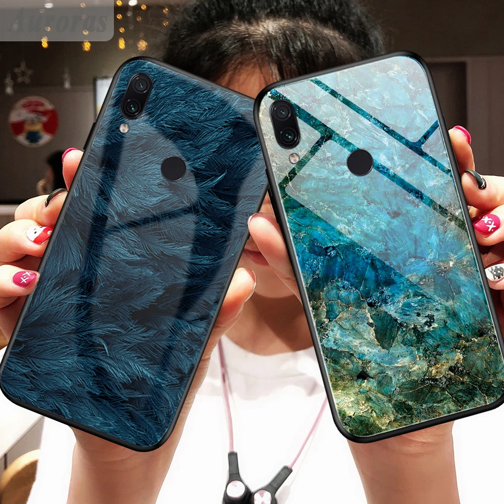 Чехол Auroras для Xiaomi Redmi Note 7 чехол из закаленного стекла с мягкой рамкой