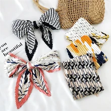 70*70cm Small Square Scarf Colorful Print Crinkle Small Silk Scarf For Women Girls Accessories Simple Vintage Fashion Fold Scarf