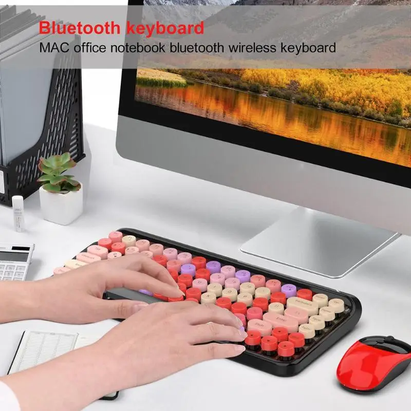 KB203 Bluetooth клавиатура 84 колпачки зеркальные матовые ПК Беспроводная клавиатура портативная Офисная Клавиатура для IOS/Mac OS/Windows/Android