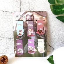 6 шт. FGO Fate Grand заказ Аниме Закладка на магните Мультфильм Закладка-магнит ребенок ученик каваи подарок закладки для офиса канцелярские принадлежности