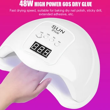 

Hot Gel UV Light LED Nail Lamp Nail Polish Dryer 4 Mode Timer Setting for Nails Art Fingernails Toenails Home Salon CNT
