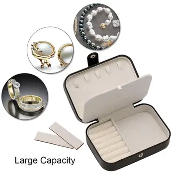 

PU Jewelry Display Box Accessories Multi-Function Ring Display Case Portable Jewelry Organizer for Necklaces Joyeros Organizador