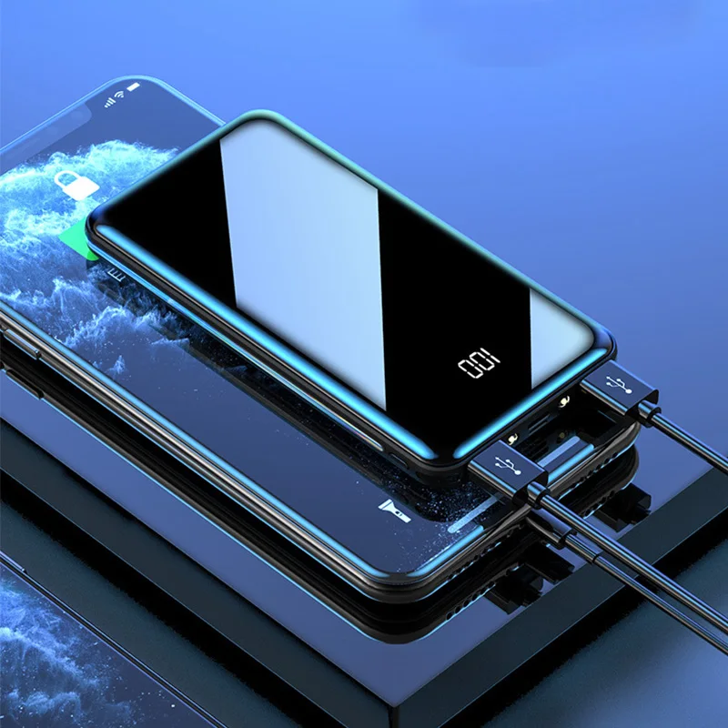Banco de energía de 30000mAh con pantalla LED, batería externa portátil con linterna, carga rápida, USB Dual - Imagen 4