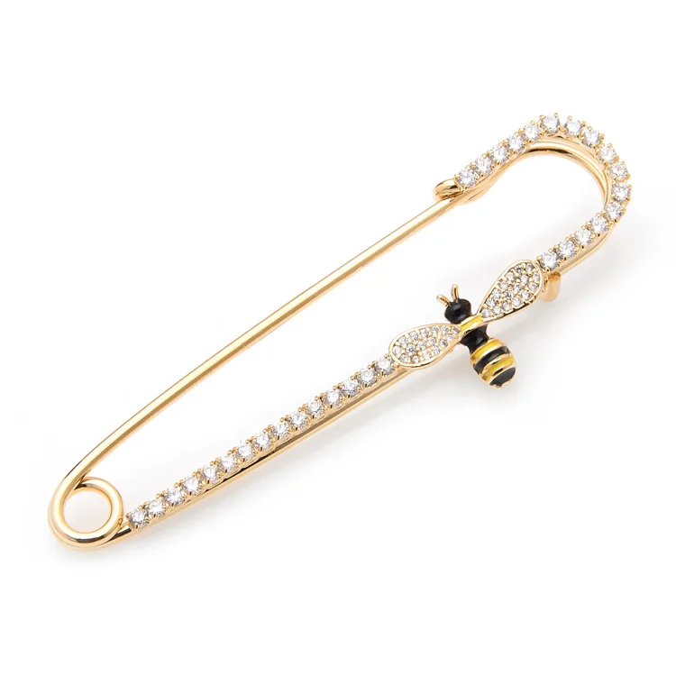 

Fashion Cardigan Sweater Bees Big Pins Korean-style Simple Zircon Brooch Brooch Corsage pi jian kou Men And Women Accessories