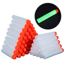 

White Glow In The Dark Soft Refill Bullet Replacement Foam Darts 7.2cm for Nerf Gun N-strike Elite Series Blasters Kids Toy