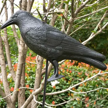 

Fake Bird Hunting Creative Realistic PE Black Target Decor Scarecrow Hunting Decoy Yard Outdoors Tree Crow Decoy