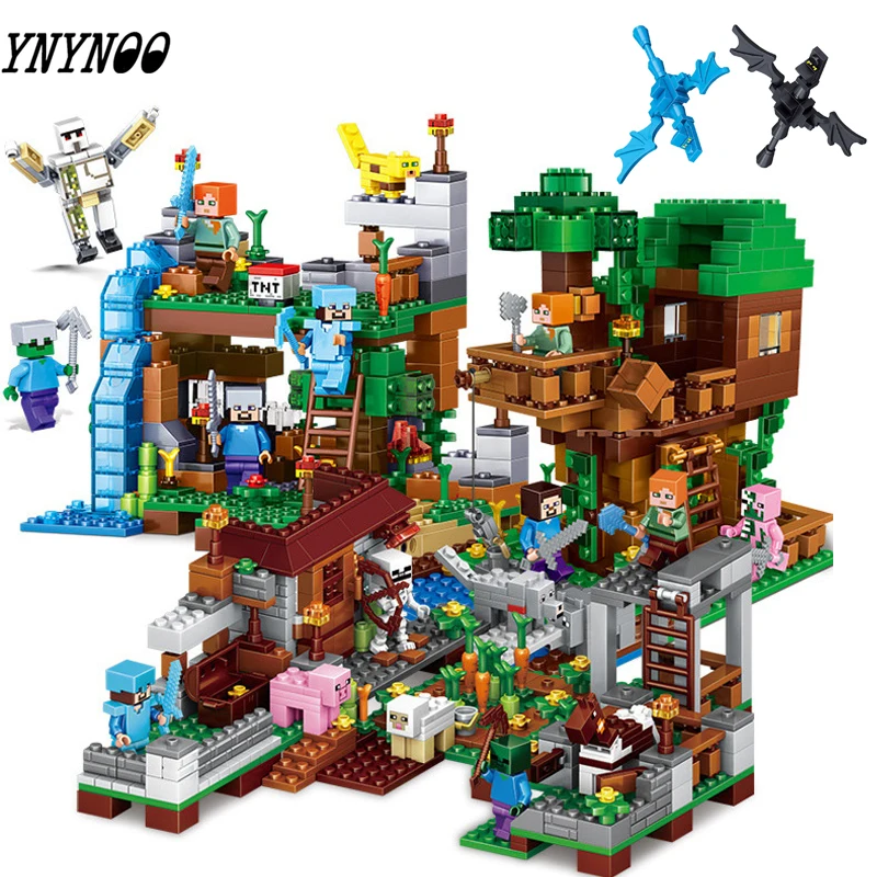 

2188pcs Children's building blocks toy legoinglys city minecrafted Jungle Tree House Fortress figures Bricks best gifts