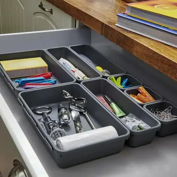 

8 Pcs Free Combination Separation Drawer Storage Box Drawer Organiser Desk Drawer Tidy Jewellery Clothing Kitchen Drawer