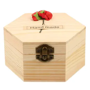 

1Pc Hexagonal Soap Flower Gift Colorful Flower Soap Gift Wooden Box