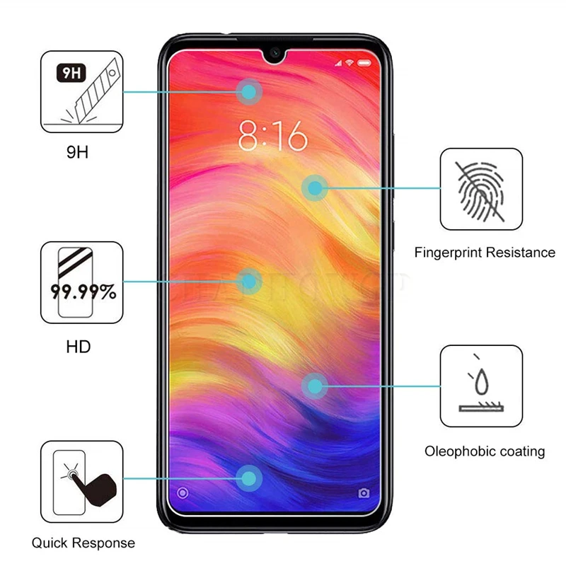 Закаленное защитное стекло 9H для Xiaomi Mi 9T A2 A3 Lite Redmi K20 7A 6A Note 7 6 Pro Go Pocophone F1|Защитные