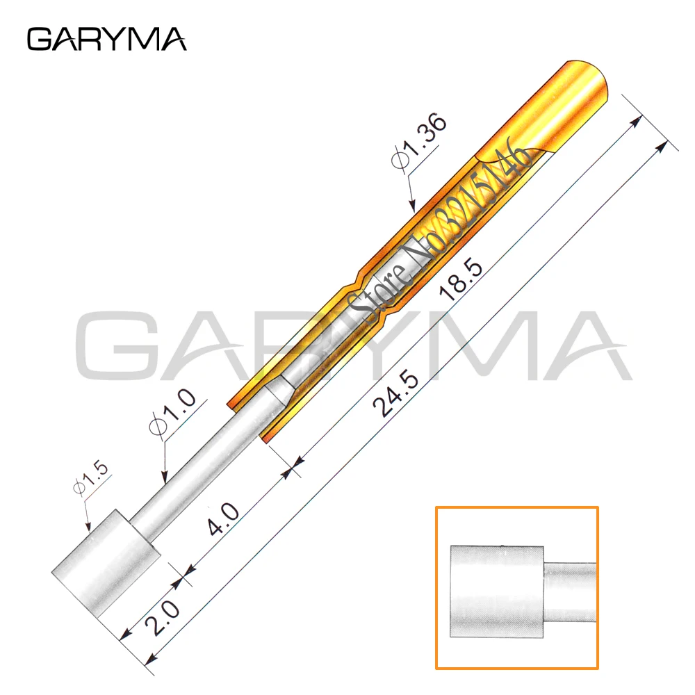 100Pcs P160-G2 Dia 1.5mm Spring Test Probes Pogo Pin Length 24.5mm Stroke Spring Froce:140g Tool | Инструменты