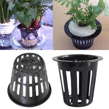 

50pcs Durable Mesh Pots Home Plant Nursery Slotted Aeroponic Heavy Duty Flower Garden Tool Balcony Net Cups For Hydroponics