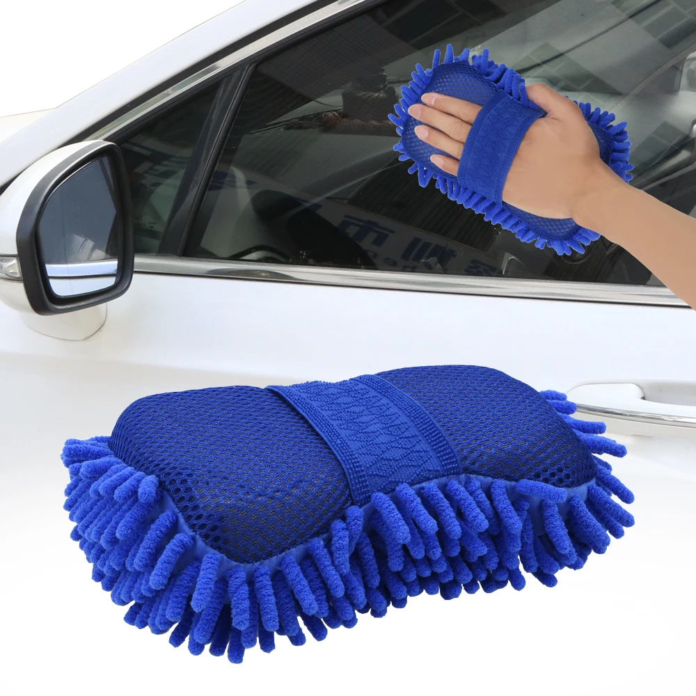 Soft Microfiber chenille Auto Maintenance Motor Motorcycle Brush Washer Car Window Body Washing Gloves Car Cleaning Paint Care