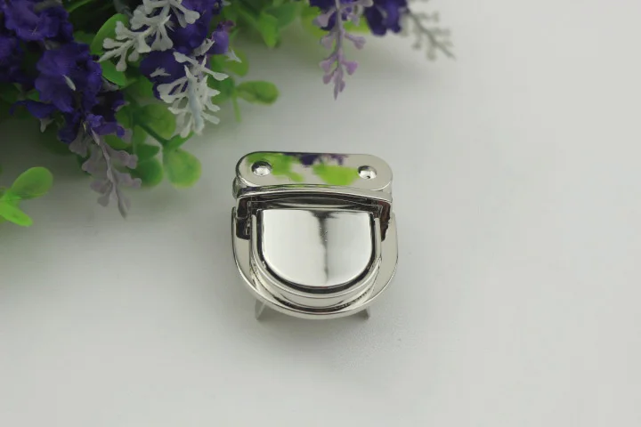 silver 2 комплекта металлическая застежка поворотный замок защелкивающаяся Сумочка застежка для сумочки застежка пряжки DIY Кожа ремесло фурнитура Аксессуары - Цвет: silver