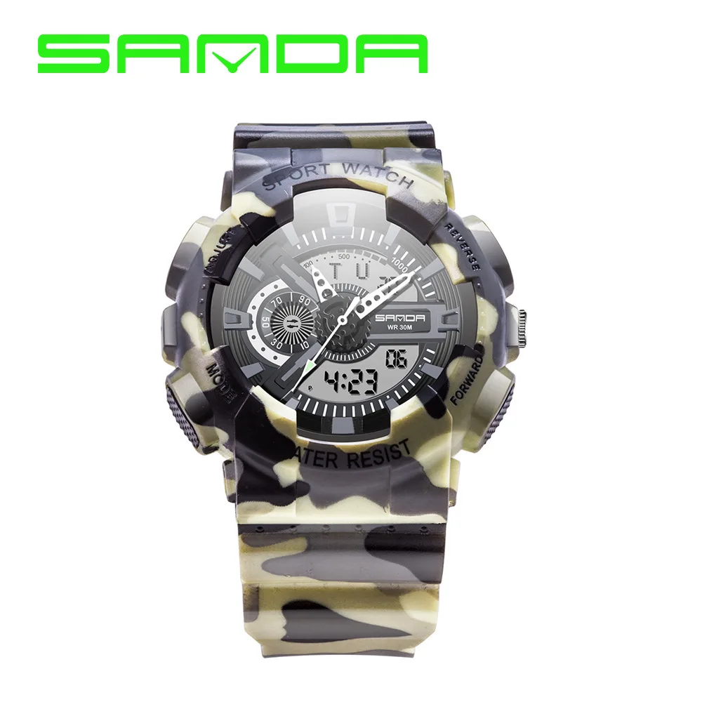 

SANDA Table Men Dual Display Outdoor Waterproof Sports Watch Mountain Climbing Waterproof Electronic Watch Male STUDENT'S Multi-