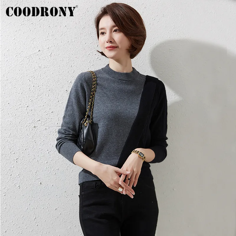 COODRONY Brand 2020 Autumn Winter Elegant Slim Pullover Sweaters Women Knitting Merino Wool Casual Warm Female Jumpers W1116