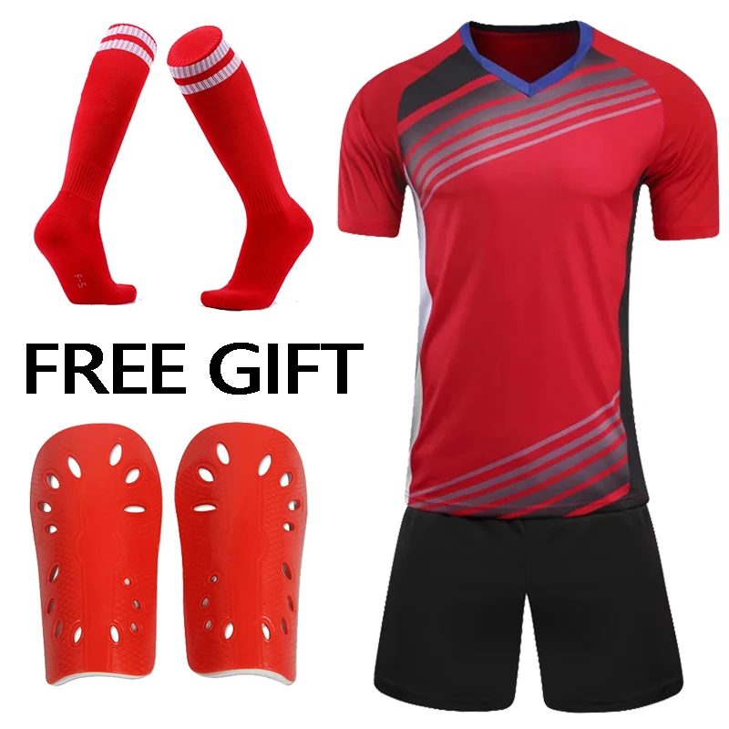 Boys Football Jerseys Soccer Uniform Kids Men Football Kit Tracksuit