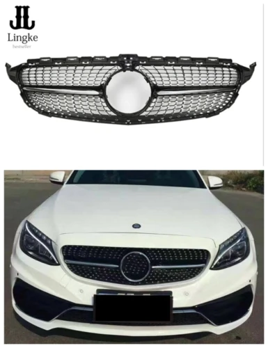 

Diamond Grille Front Grill For Mercedes Benz W205 C180 C200 C250 C300 2015-2018