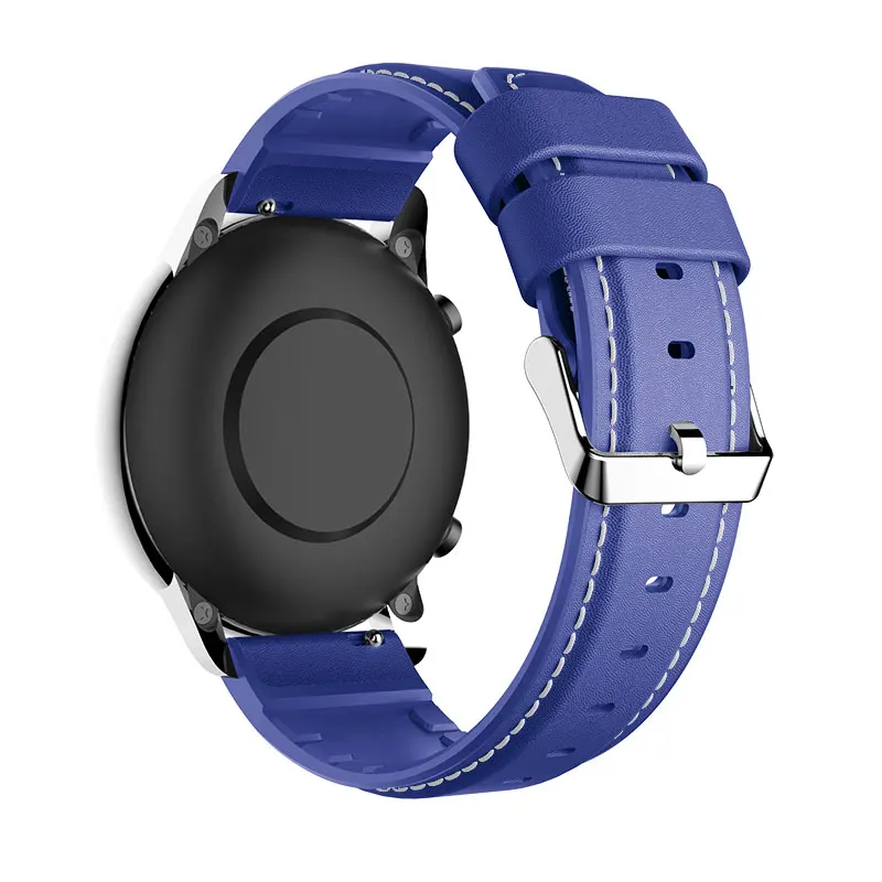 Ремешок-Браслет Для Xiaomi Huami Amazfit GTR Smart Watch Band кожа+ Силиконовые ремни для Amazfit GTR 42 мм 47 мм Smartband Correa - Цвет: Blue