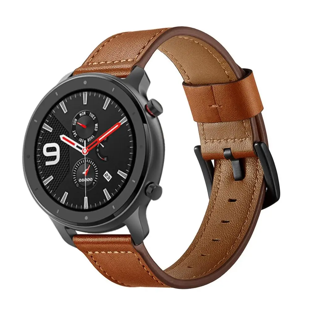 Сменный Браслет Кожаный ремешок для Xiaomi Huami AMAZFIT GTR часы 42 мм 47 мм аксессуары для умных часов#1028