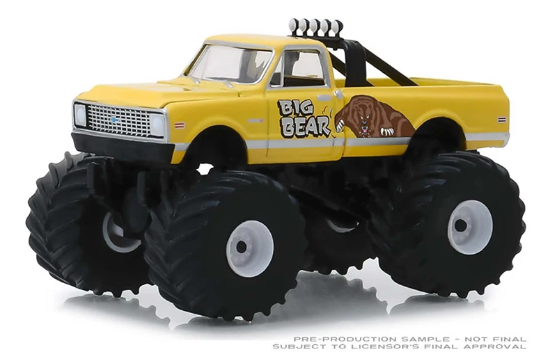 Зеленый свет 1: 64 1972 Chevy C20 Cheyenne монстр грузовик Игрушечная машина из сплава игрушки для детей литой модельный автомобиль подарок на день рождения
