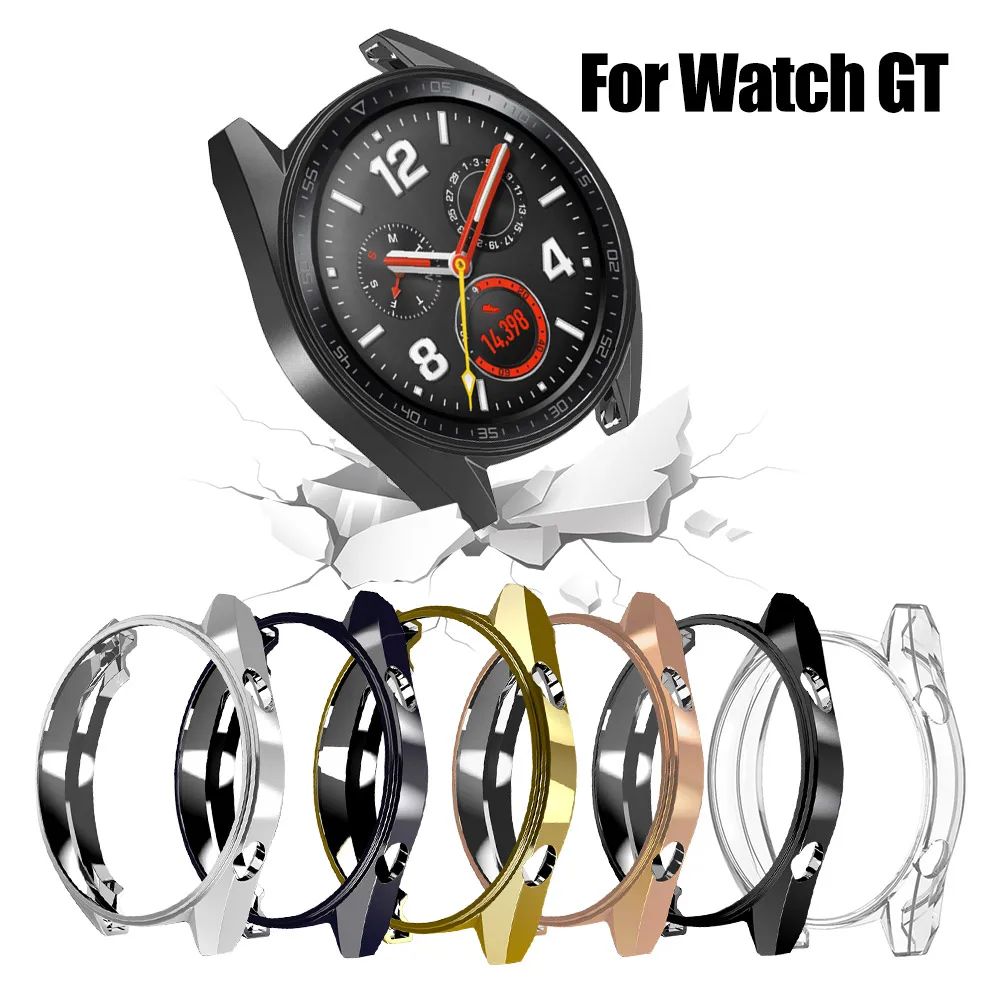 Покрытие ТПУ Тонкий Смарт-часы защитный чехол для huawei часы GT половина протектор рамки Smartwatch аксессуары