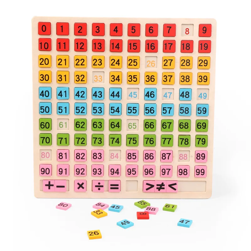 

[Cloud Commercial Union] Wooden Children Early Education Toy Double-Sided Logarithmic shi zi ban CHILDREN'S Learning Mathematics