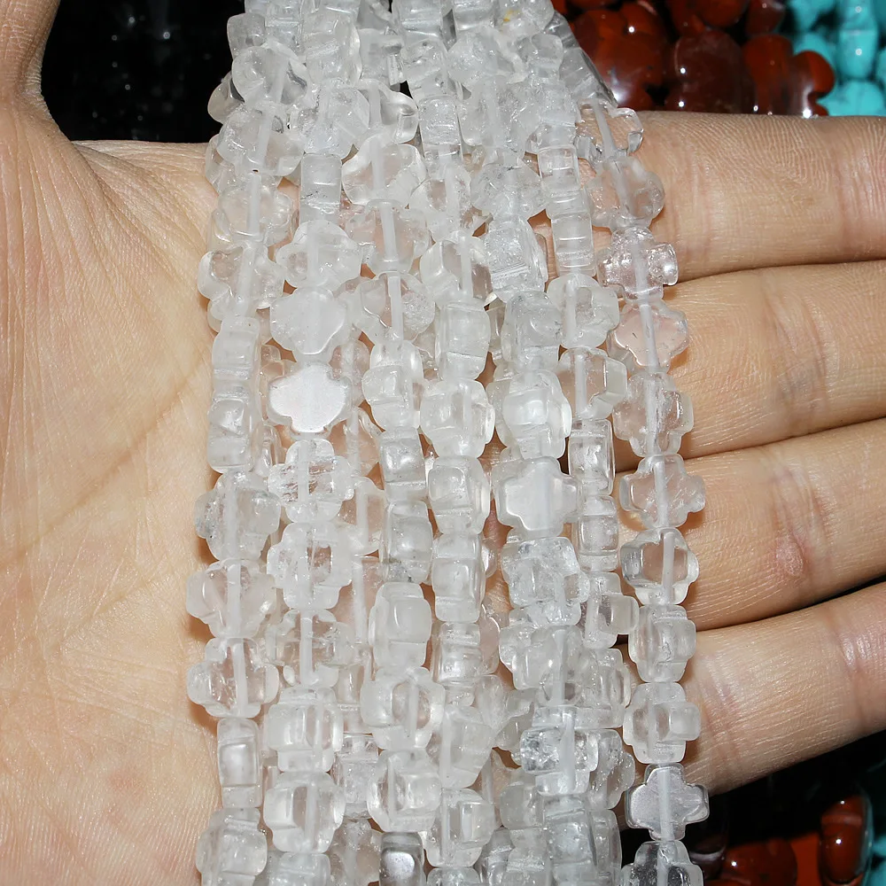 8 X8 X 4mm  Natural Semi Precious Stone Loose Beads Strand Cross Shaped Beaded Semi-finished DIY Bracelet Necklace Accessories