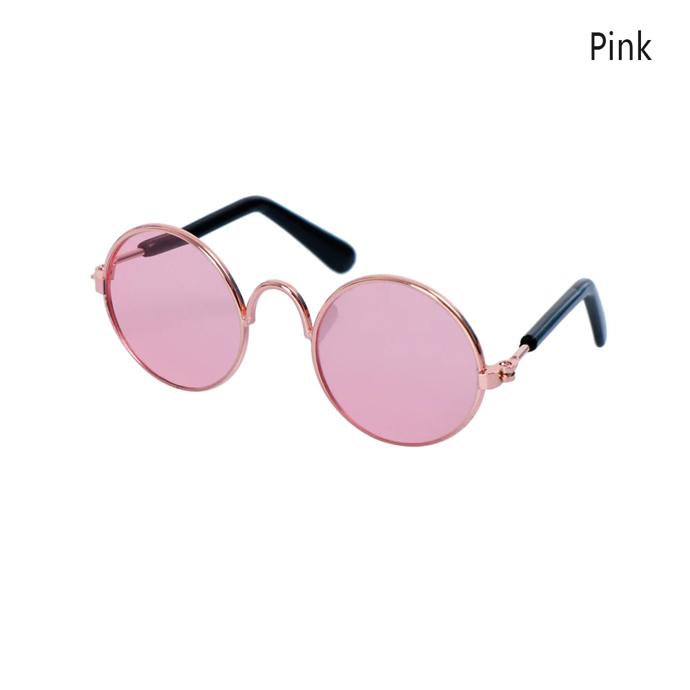 pink 1 шт., милые крутые металлические пластиковые очки для собак, кошек, солнцезащитные очки, защита глаз для домашних животных, уход за котенком, платье, аксессуары для фотографий домашних животных - Цвет: pink